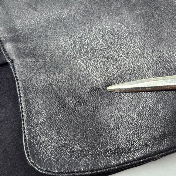 Black Leather Over The Knee Boots 5" Heel Ultra High 8.5 M Nine West Sexy - Picture 14 of 15